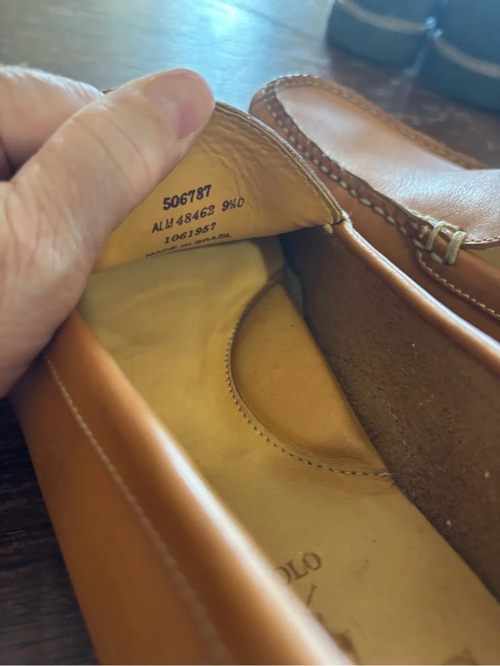 Polo by Ralph Lauren Men’s Cognac Leather Slip-On Loafers